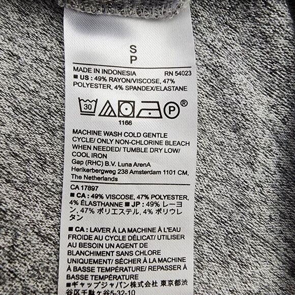 Banana Republic Women Top Small Luxespun Boat Neck Short Dolman Sleeve Gray Marl - Picture 9 of 10